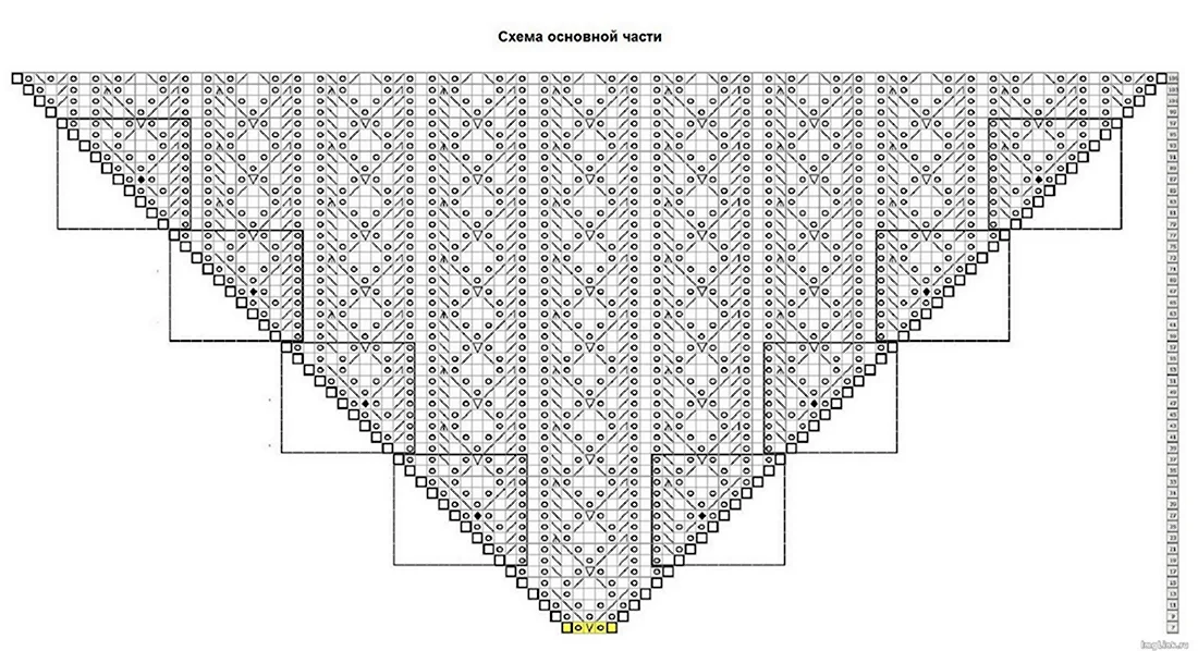 Схема вязания шали бактус спицами