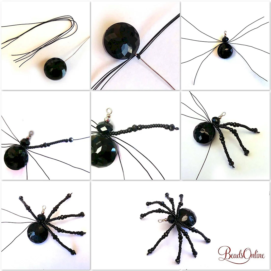 Схемы из бисера для начинающих из проволоки паука