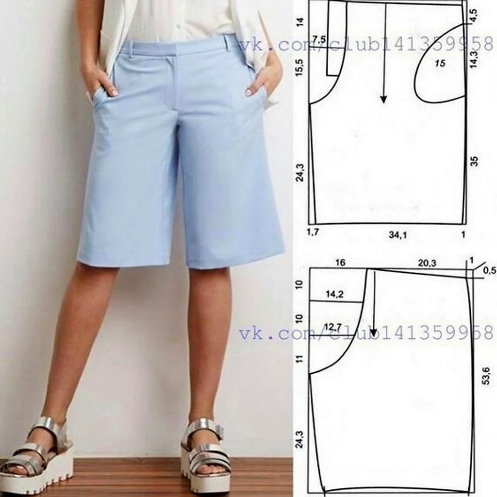 Выкройка шорты джинсовые женские 46 размер