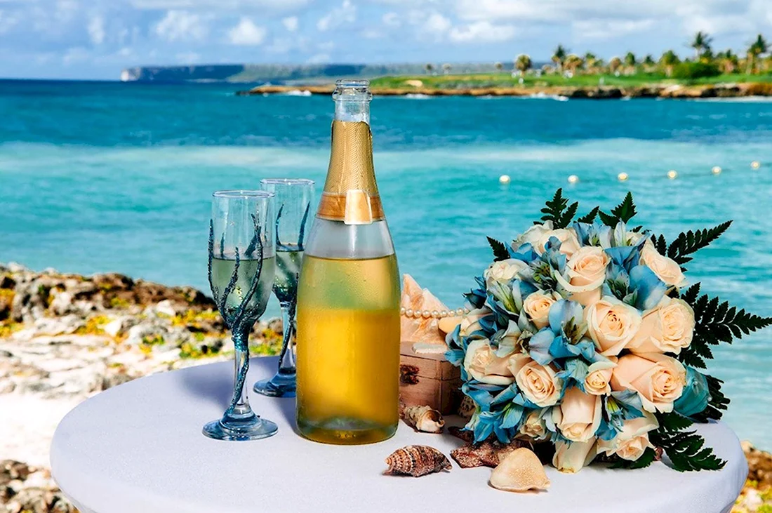 Море шампанское цветы