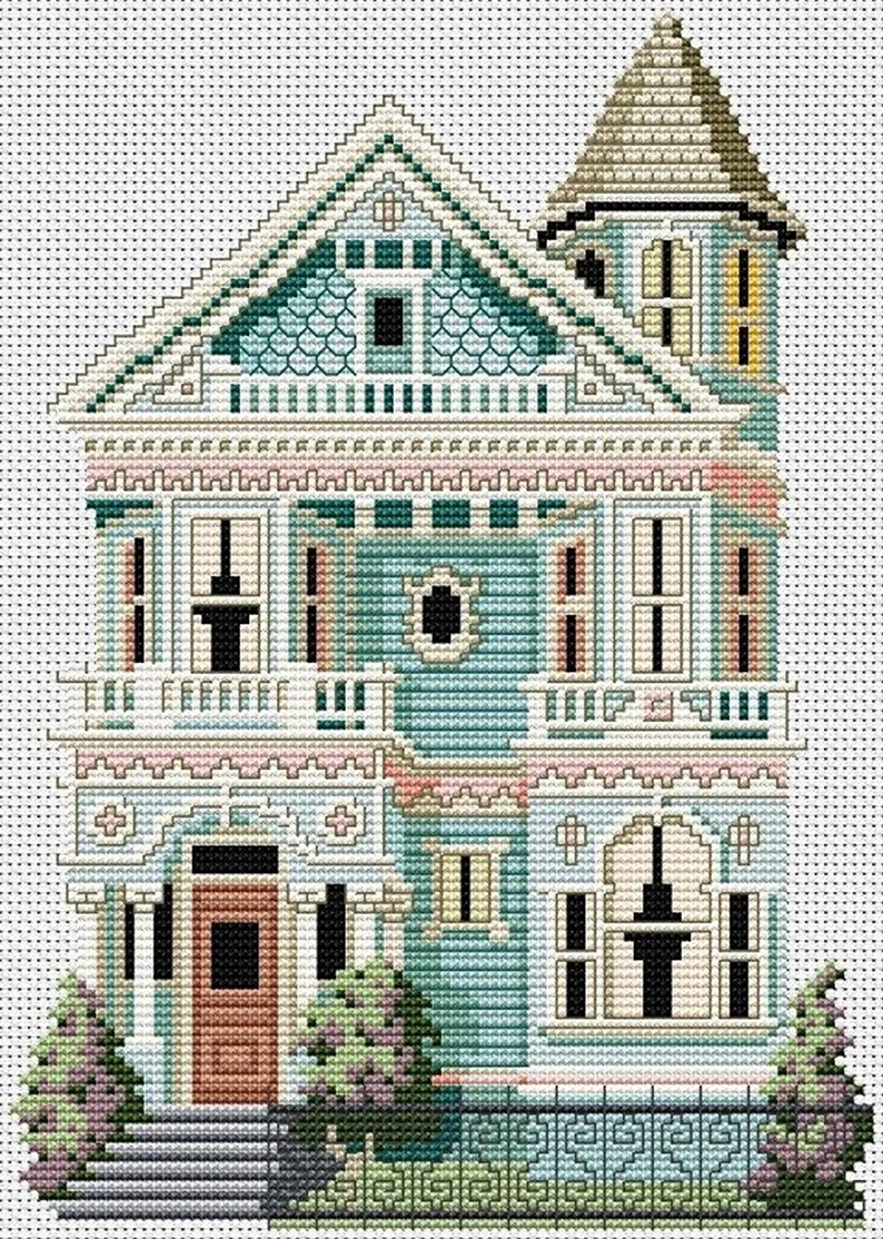 Victorian дом Cross Stitch pattern
