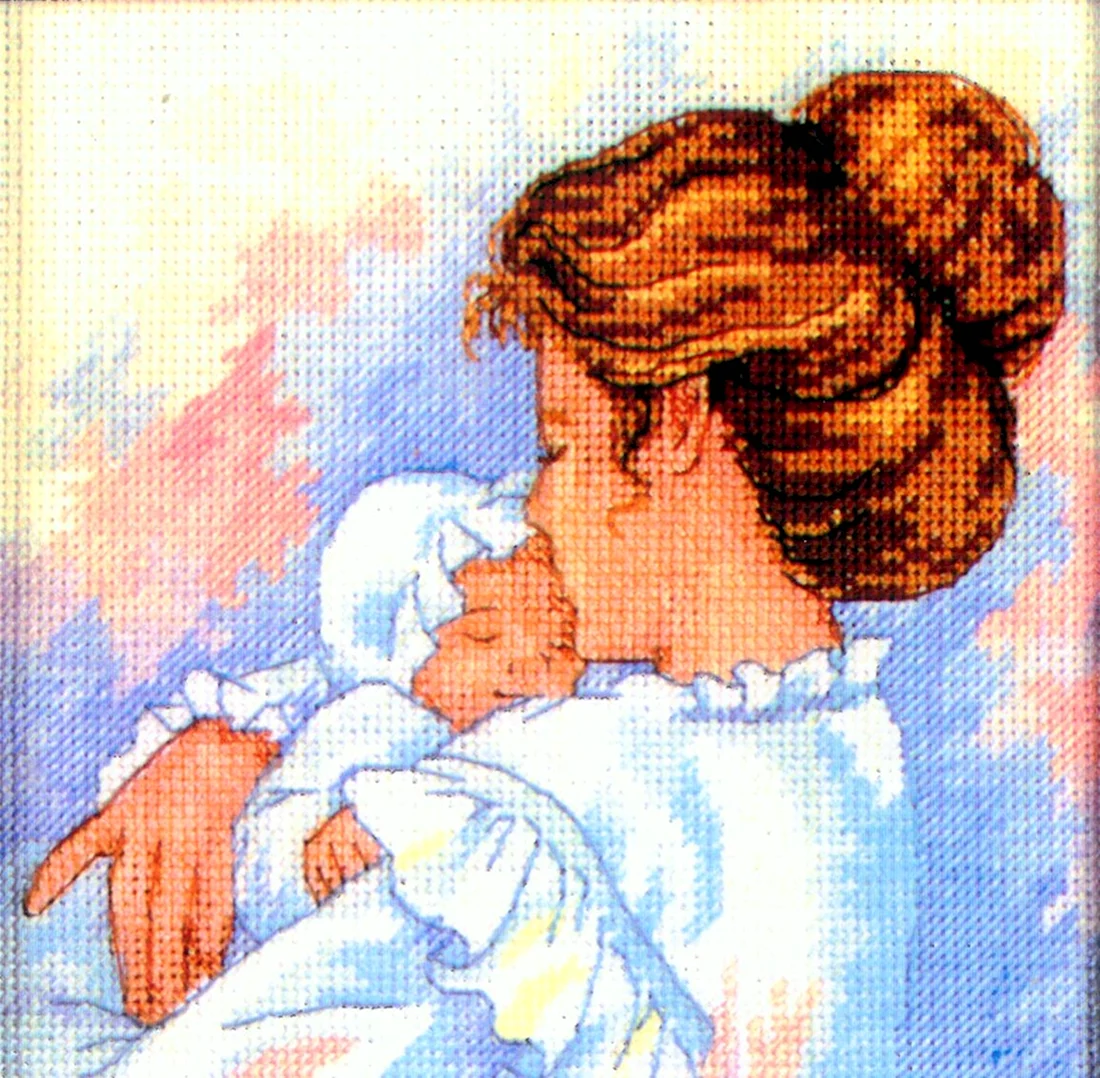 Вышивка мать и ребенок
